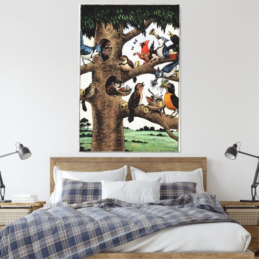 Tony Millionaire Singing Birds Canvas Art Print (Insitu (Slaapkamer))