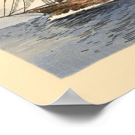 Tony Millionaire Two Ships Poster (Hoek)