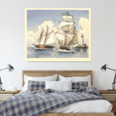 Tony Millionaire Two Ships Poster Canvas Afdruk (Insitu (Slaapkamer))