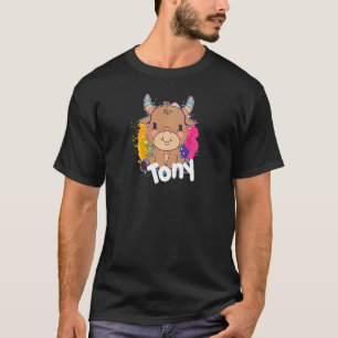 TONY Mooie meisjesnaam met schattige kleine Koe T-shirt