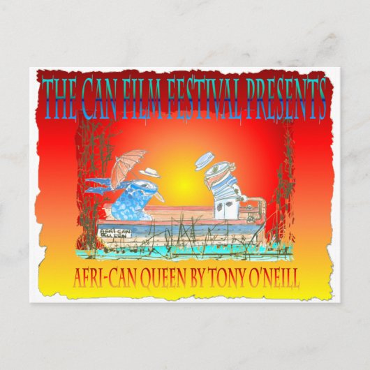 Tony O'Neill's "DE BOAT~THE AFRI-CAN QUEEN" Briefkaart (Voorkant)