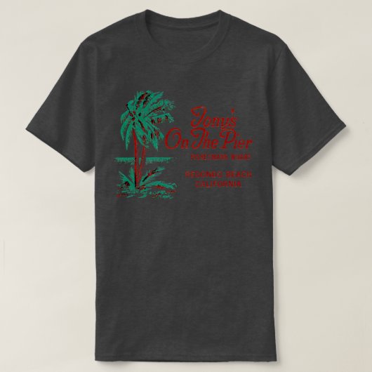 Tonys op de Pier Redondo Beach Retro Mid Century T-shirt (Design voorkant)