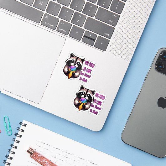 Too Cold To Care Too Sweet To Melt Sticker (Laptop met iPhone)