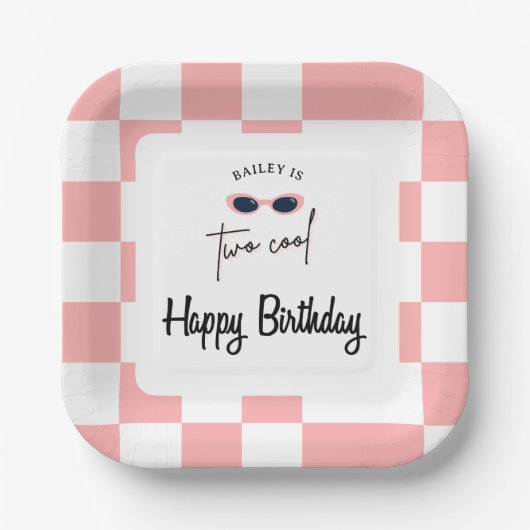 Too Cool 2nd Birthday  Papieren Bordje (Voorkant)