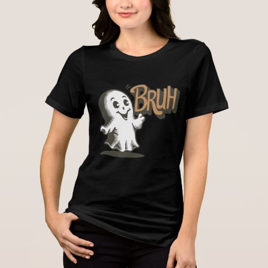 Too Cool for BOO! BRUH Tri-Blend Shirt (Voorkant)