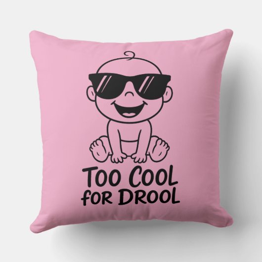Too Cool for Drool Funny Baby Inspired Throw Pilow Kussen (Achterkant)
