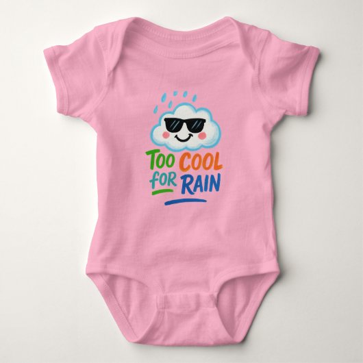 Too Cool for Rain | Cute Cloud Baby Bodysuit (Voorkant)
