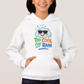 Too Cool for Rain Cute Cloud Kids' Pullover Hoodie (Voorkant)