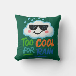 Too Cool for Rain | Cute Cloud Throw Pillow Kussen
