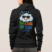Too Cool for Rain Fun Cloud Cartoon Zip-Up Hoodie (Achterkant)