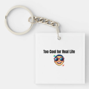 Too Cool for Real Life - Cartoon Boy with Planets Sleutelhanger