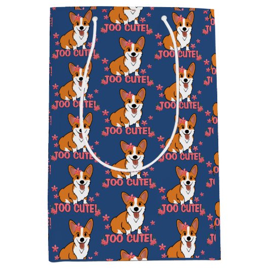 too Cute Corgi Medium Cadeauzakje (Voorkant)
