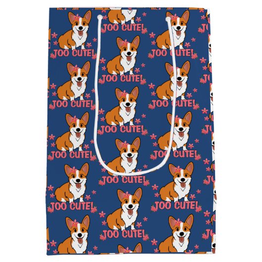 too Cute Corgi Medium Cadeauzakje (Achterkant)