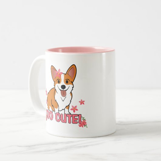 too Cute Corgi Tweekleurige Koffiemok (Voorkant links)