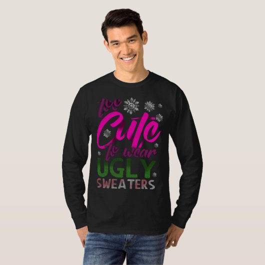 TOO CUTE Funny Kerstmis UGLY Sweaters (Voorkant volledig)