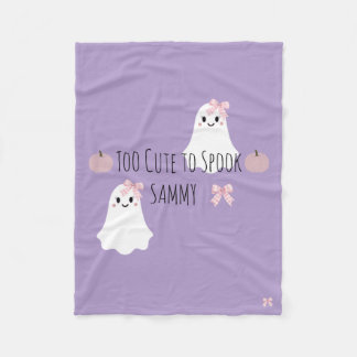 Too Cute Halloween perzonalized Baby Blanket Fleece Deken