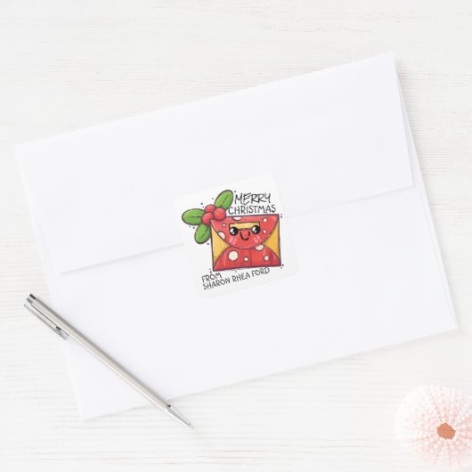 TOO CUTE KERST STICKER (Envelop)