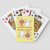 TOO CUTE OM grappige, leuke geest-halloween TE SPR Pokerkaarten (Achterkant)