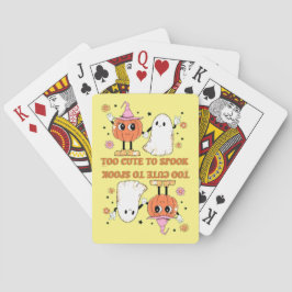 TOO CUTE OM grappige, leuke geest-halloween TE SPR Pokerkaarten