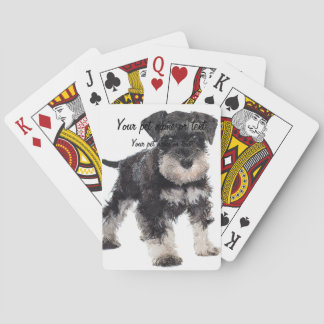 Too Cute Puppy Miniature Schnauzer Dog Pokerkaarten