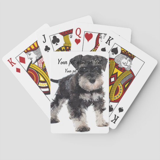 Too Cute Puppy Miniature Schnauzer Dog Pokerkaarten (Achterkant)