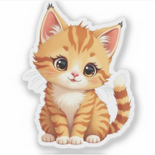 Too Cute to Be Serious – Funny Kitty Sticker (Voorkant)