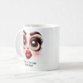 Too Cute To Care, Fabulous Eyes Funny Face Koffiemok (Voorkant links)