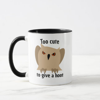 Too Cute To Care Owl Mug - Funny Coffee Cup Mok