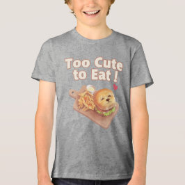 Too Cute to Eat: Smiling Bichon Burger Art Tri-Blend Shirt