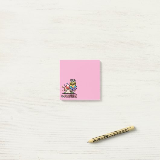 Too Cute To Function Mushroom Post-it Notes (Op bureau)