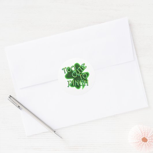 Too Cute To Pinch St. Patrick's Day Ronde Sticker (Envelop)