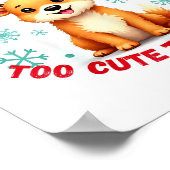 Too Cute To Sleigh Funny Reindeer Christmas Poster (Hoek)
