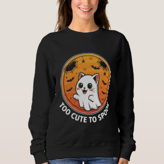 Too Cute To Spook – Adorable Ghost Cat Halloween Trui