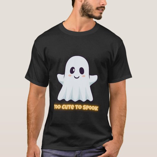 Too Cute To Spook – Adorable Kawaii Ghost Hallowee T-shirt (Voorkant)