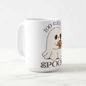 Too Cute To Spook | Aesthetic Halloween Koffiemok (Voorkant links)