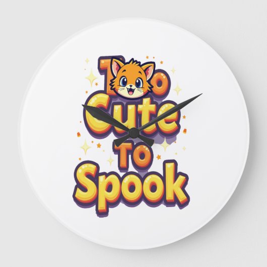 Too Cute To Spook Cat Grote Klok (Voorkant)