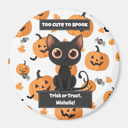 Too Cute to Spook – Custom Halloween Magnet (Voorkant)
