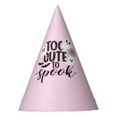Too Cute to Spook Cute Ghost Pink Halloween Feesthoedjes (Voorkant)