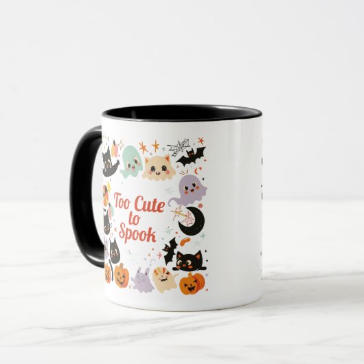 Too Cute to Spook | ExDesigner | Halloween Mok (Voorkant links)