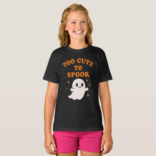  Too Cute To Spook - Funny Halloween Ghost Girl's  T-shirt (Voorkant volledig)