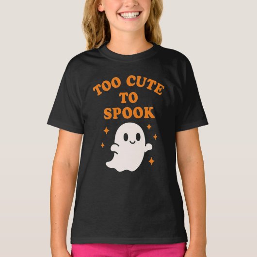  Too Cute To Spook - Funny Halloween Ghost Girl's  T-shirt (Voorkant)