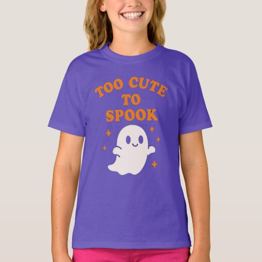  Too Cute To Spook - Funny Halloween Ghost Girl's  T-shirt (Voorkant)
