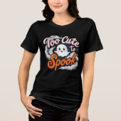Too Cute to Spook Ghost Design Tri-Blend Shirt (Voorkant)