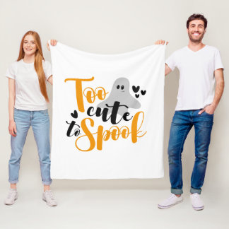 Too Cute To Spook Ghost Halloween Funny Hoodie Fleece Deken
