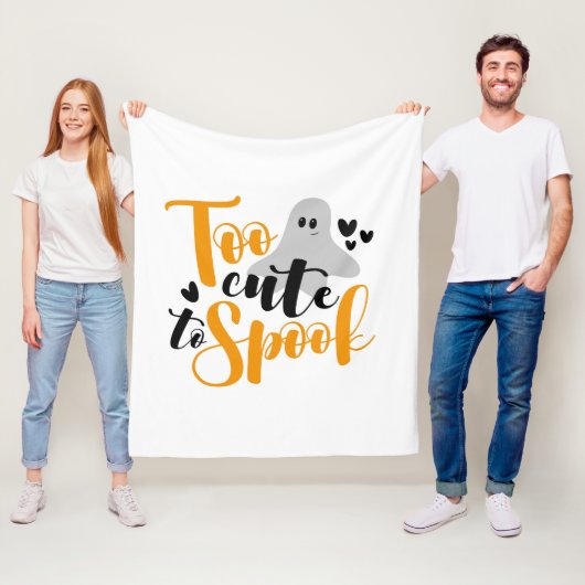 Too Cute To Spook Ghost Halloween Funny Hoodie Fleece Deken (In situ)