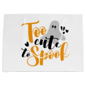 Too Cute To Spook Ghost Halloween Funny Hoodie Groot Cadeauzakje (Voorkant)