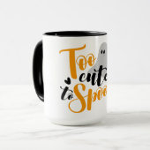 Too Cute To Spook Ghost Halloween Funny Hoodie Mok (Voorkant links)