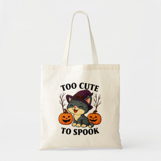 "Too Cute To Spook" HAlloween Tote Bag (Voorkant)