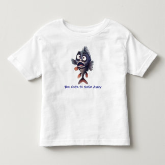 Too Cute to Swim Away – Funny Cartoon Fish Kids  Kinder Shirts