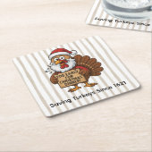 Too Early for Christmas Dinner | Funny Turkey  Kartonnen Onderzetters (Schuin)